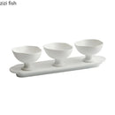 Axya Irregular High Foot Ceramic Bowl Set for Desserts, Snacks, and Sushi