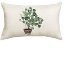 Axyaa Green Plant Pillow Cover 30x50cm Linen Rectangular Sofa Cushion Home Decor