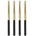 Axyaa Stainless Steel Reusable Non-slip Chopsticks Set, 4 Pairs