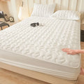Axyaa Washed Cotton Padded Fitted Sheet - Single-Piece Mattress Protector