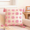 Axyaa Bohemian Chenille Throw Pillowcase with Tufted Tassels