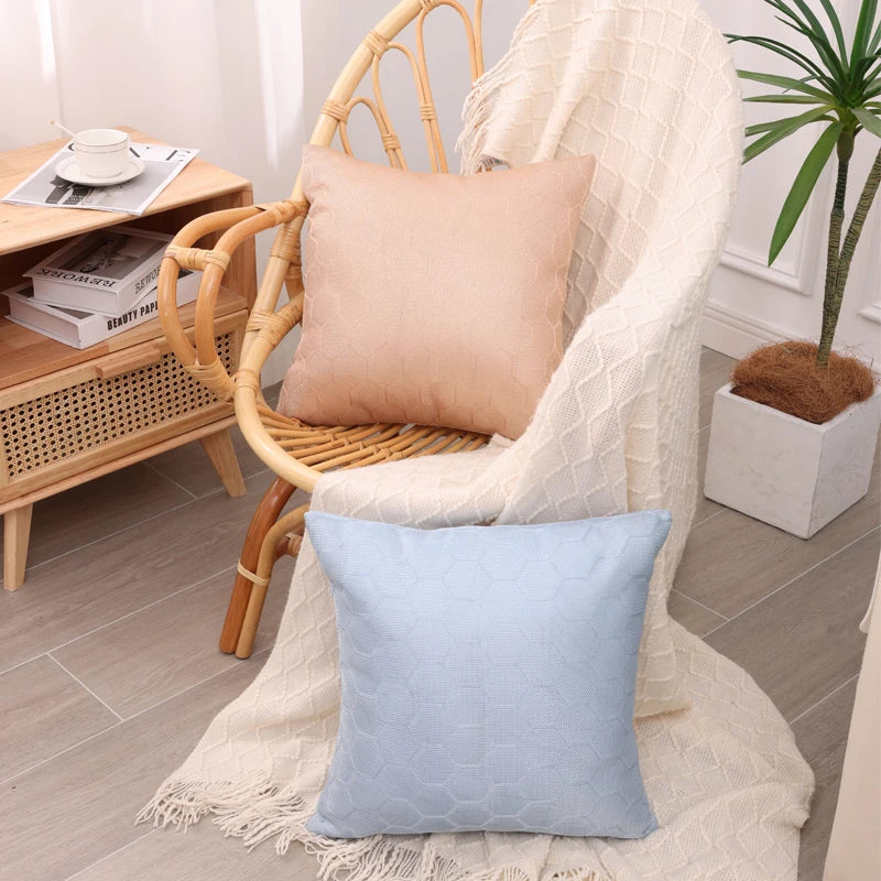 Axyaa Ice Silk Geometric Pillow Covers for Modern Home Decor