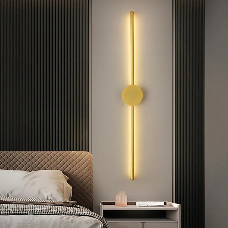 Modern Gold LED Wall Light for Home Decor by Axyaa - Sleek Design for Living Room & Bedroom
