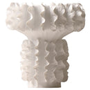 Axyaa White Pleated Petals Ceramic Vase - Handmade Flower Arrangement Home Decoration