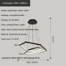 Axyaa Hexagon LED Pendant Light: Modern Minimalist Aluminium Chandelier for Living Room, Bedroom, Foyer