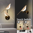 Axyaa Magpie Bird Wall Light - 360° Rotatable Touch Switch LED Wall Sconce
