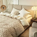 Axyaa Warmth Duvet Cover Blanket: Soft Cozy Fleece Quilt Cover for Winter Beds