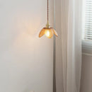 Axyaa Amber Glass LED Pendant Lighting: Japan Style Hanging Lamp for Home Decor