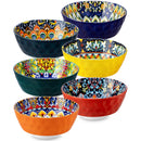 Axyaa 6/12 Piece Ceramic Soup Bowls 4.7" Colorful Dishwasher Oven Safe