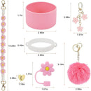 Axyaa 7/8pcs Cup Set: Handle Strap, Boot, Straw Cover, Charms for 40oz 30oz Tumbler