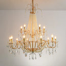 Axyaa Crystal LED Chandelier Stairs Pendant Light Luxury Art Decor LED Luminarias