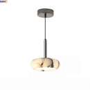 Axyaa Iron Bulgari Stone LED Pendant Light Fixture - Modern Bedroom Coffee Hanging Lamp