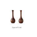 Axyaa Minimalist Solid Wood Vase, Creative Desktop Ornament for Plants and Flowers