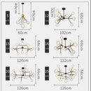 Axyaa Glass Bubble Branch Chandelier: Modern Round Ball Lighting for Living, Bedroom, Kitchen