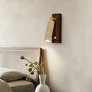 Axyaa Nordic Copper LED Wall Lamp with Button Switch and Travertine Accent