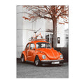 Paris Street Leaves Landscape Poster Tram Car Tower Canvas Art Print by Axyaa