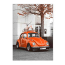 Paris Street Leaves Landscape Poster Tram Car Tower Canvas Art Print by Axyaa