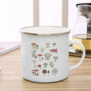 Axyaa Mushroom Enamel Coffee Mug with Handle - Creative Tea Water Cup Ideal for Travel