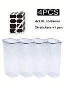 Axyaa 2.8L Airtight Food Storage Jars - Set of 4 with Labels and Pen
