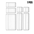 Axyaa Clear Plastic Drawer Organizers Set for Makeup, Jewelry, and Office Storage