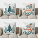 Axyaa Snowy Winter Trees Star Pillow Cover