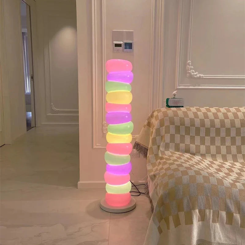 Axya Rainbow Macaron Glass Floor Lamp for Bedroom Living Room Decor