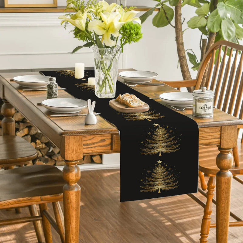 Golden Stars Table Runner - Rustic Wedding Party Decor by Axyaa