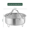 Axyaa Stainless Steel Drain Basket for Food Prep Vegetable Fruit, Multifunction Stainer
