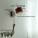 Axyaa Walnut Wood LED Wall Sconce Vintage Copper Vanity Light