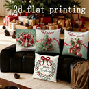 Axyaa Rectangular Pillow Cover for Sofa, Bedroom, Car - Home Decor Happy New Year Merry Christmas