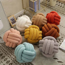 Axyaa Red Knot Pillow Ball: Handmade Soft Round Decorative Plush Cushion