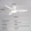 Axyaa Modern LED Ceiling Fan Light: Remote Control Dimmable, Strong Wind, Smart App Integration.