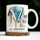 Axyaa Personalized Doctor Nurse Ceramic Mug with Custom Name & Hospital Logo