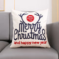 Embroidered Santa Deer Snowflake Pillow Cover 45x45cm for Sofa Bed by Axyaa