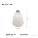 Axyaa Milky White Glass Cocoon Ceiling Light for Home Décor.