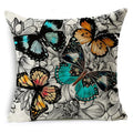 Axyaa Linen Butterfly Cushion Cover 45x45cm - Decorative Pillow Case for Sofa & Bed