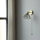 Axyaa Nordic LED Wall Sconce with Pull Chain Switch Rotation for Bedroom Dining Room