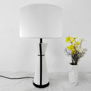 Axyaa Ceramic Table Lamp with Fabric Lampshade for Living Room Bedroom Decor