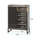 Axyaa Grey 5-Tier Shoe Storage Cabinet for Entryway, 25 Pairs Wooden Shoe Rack
