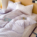 Axyaa Pink Plaid Bedding Set 2025 - Twin/Full/Queen Size - Girls Bed Sheet Set
