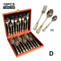 Axyaa 18-Piece Stainless Steel Gold Plated Cutlery Set with Matte Handle