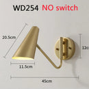 Nordic Copper Adjustable LED Wall Lamp for Bedroom Reading, Axyaa Sconces