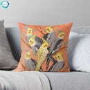 Cockatiel Fun Throw Pillow Case for Home Decor by Axyaa
