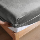 Axyaa Velvet Fitted Bed Sheet with Elastic Band - Winter Warm, Anti-Slip - All Sizes