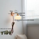 Axyaa Iron Wood LED Wall Light with Pull Chain Switch & White Glass Rotation