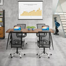 Axyaa 6FT Conference Table: Modern Industrial Meeting Room Desk with Metal Legs