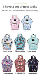 Axyaa Cartoon Printed Mummy Diaper Bag Backpack with Bottle Insulation Storage