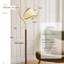 Axyaa French Retro Solid Wood LED Floor Lamp for Bedroom Living Room Study
