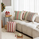 Axyaa Christmas Embroidery Cotton Linen Throw Pillowcase Geometric Cushion Covers