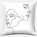 Axyaa Abstract Face Collection Print Square Pillowcase